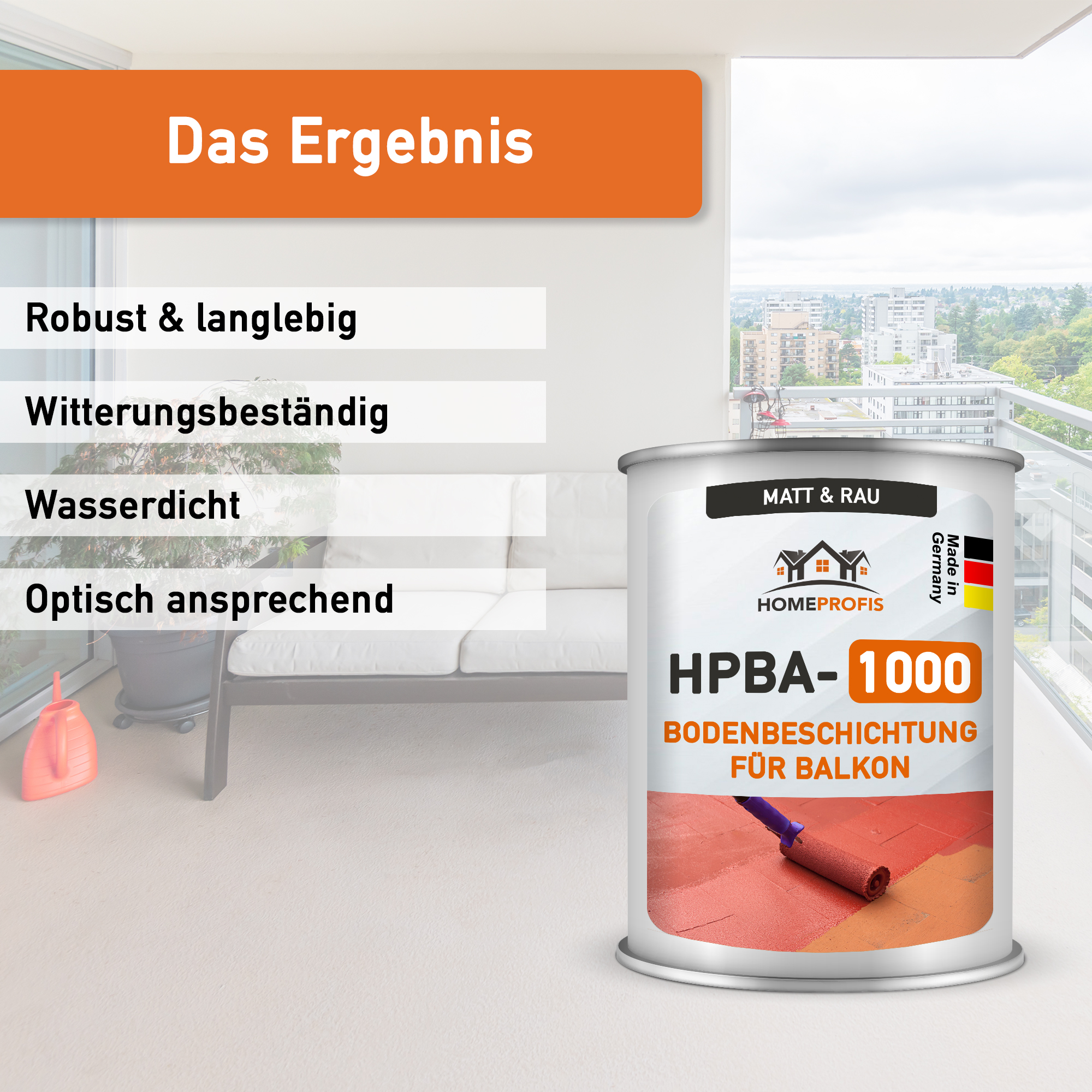 HPBA-1000 rutschfeste 2K Epoxidharz Bodenfarbe für Außen