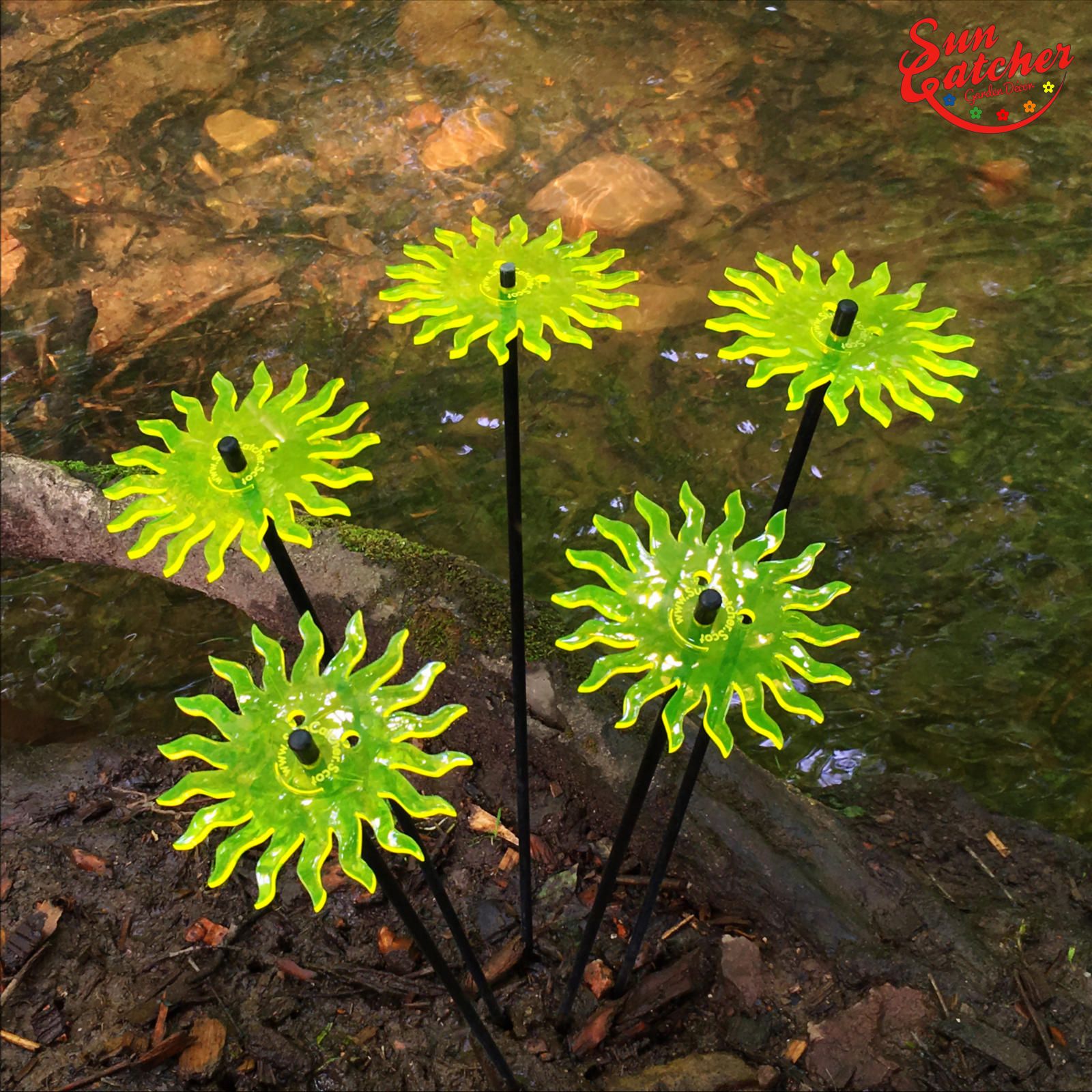 5x SunCatcher Smiling Sun (Gelb) große Sonnenfänger H75cm Ø15cm