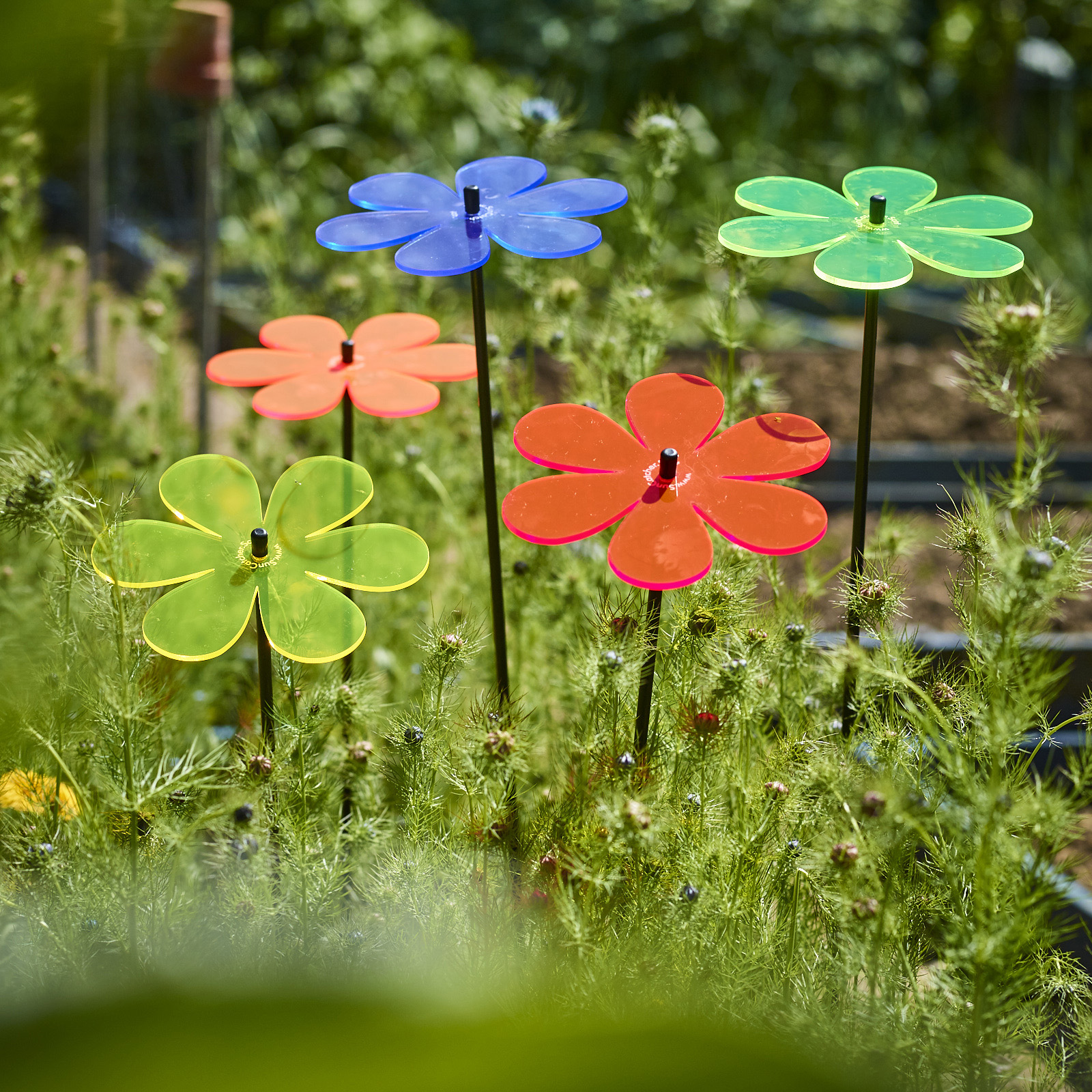 5x große Sonnenfänger SunCatcher Garten Dekoration H75cm Ø15cm Daisy, bunt