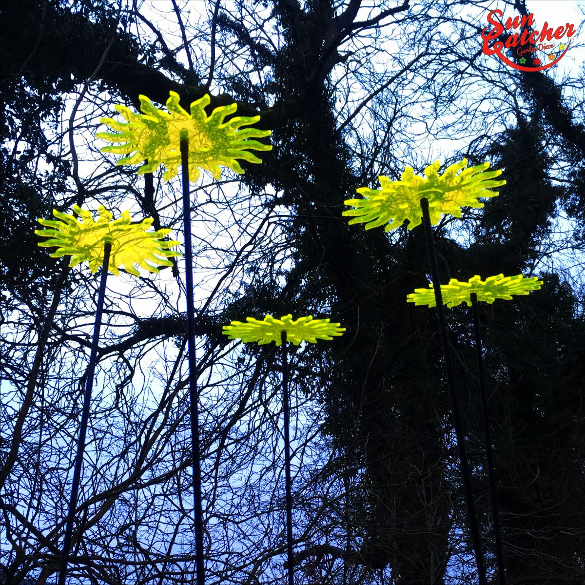 5x SunCatcher Smiling Sun (Gelb) große Sonnenfänger H75cm Ø15cm